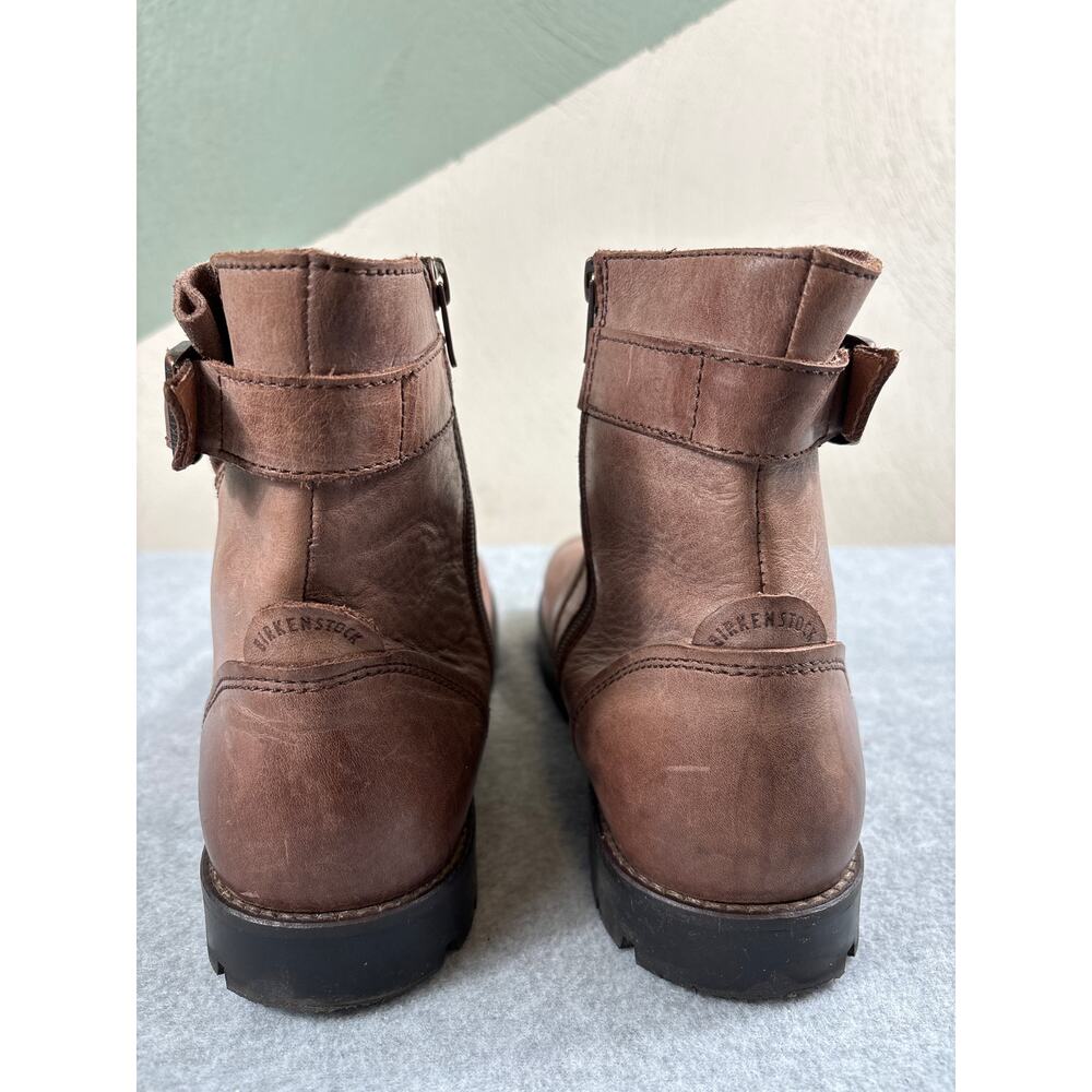 Birkenstock Brown Leather Ankle Boots with Buckle - Picture 4 of 10